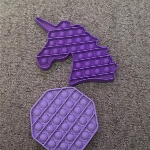 Purple Unicorn and Octagon Pop It Fidget Toy Set - Picture 1 of 2
